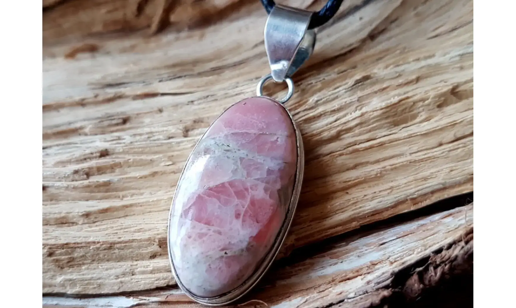 Rhodochrosite pierre pendentif 4 Argent