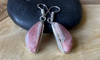 Rhodochrosite 925 Silver plated Earring