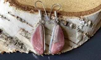 Rhodochrosite 925 Silver plated Earring