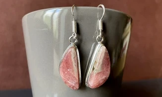 Rhodochrosite 925 Silver plated Earring