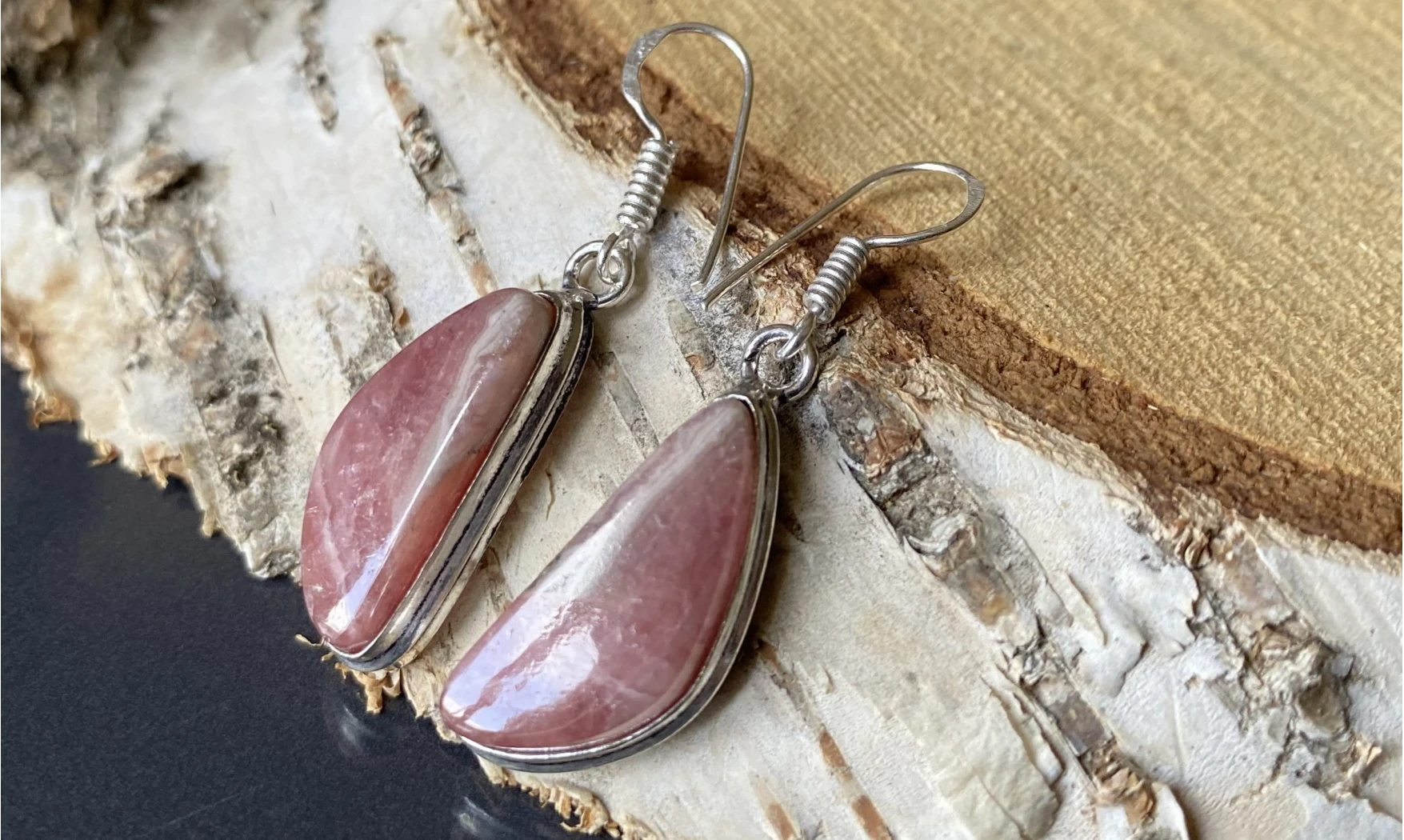 Rhodochrosite 925 Silver plated Earring