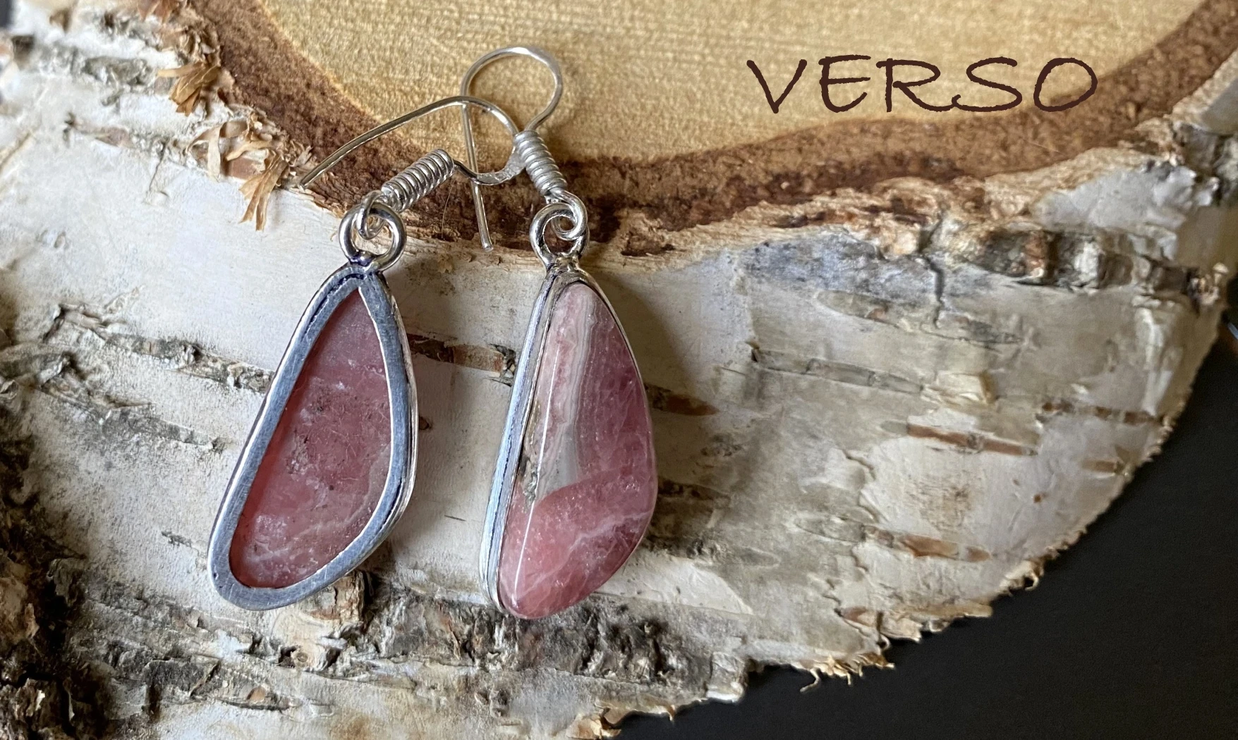 Rhodochrosite 925 Silver plated Earring