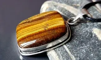 Oeil de Tigre 1 pendentif & Argent