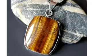 Oeil de Tigre 1 pendentif & Argent