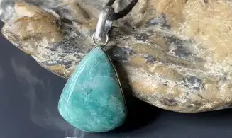 Amazonite & 925 plated Silver pendant