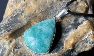 Amazonite & 925 plated Silver pendant