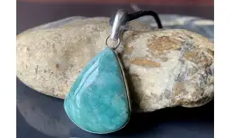 Amazonite pierre pendentif & Argent