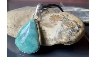 Amazonite & 925 plated Silver pendant