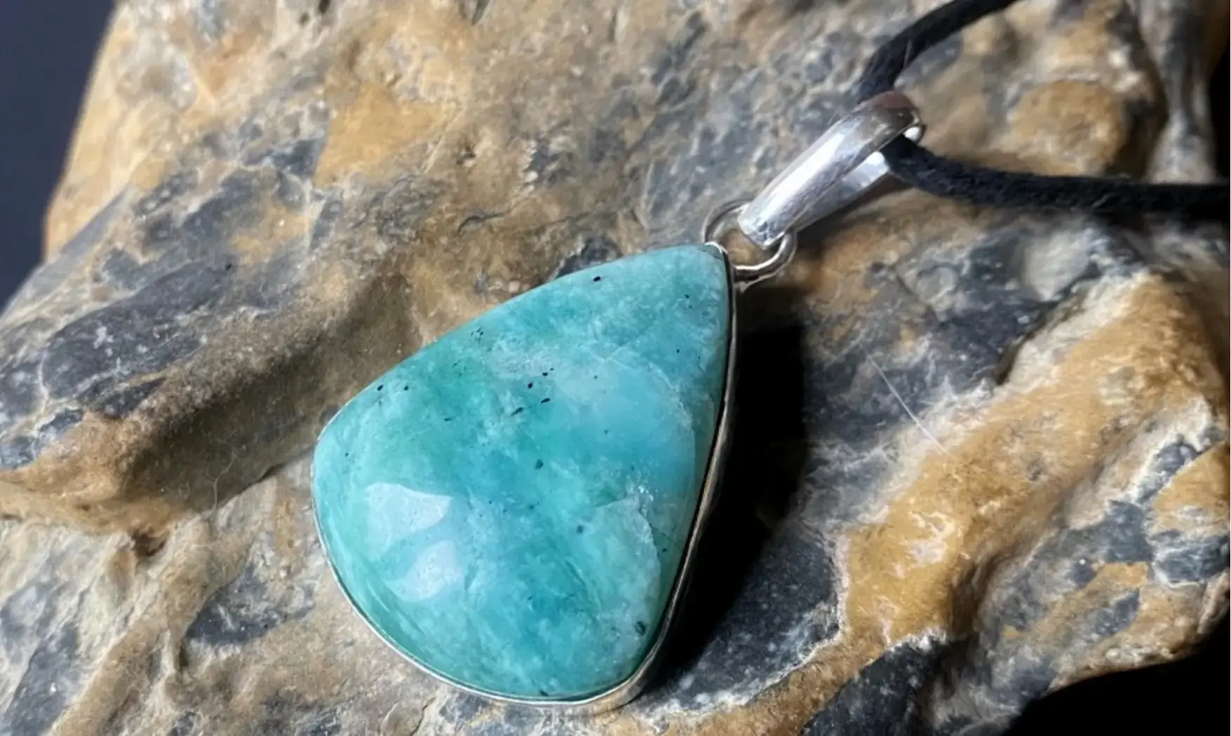 Amazonite & 925 plated Silver pendant