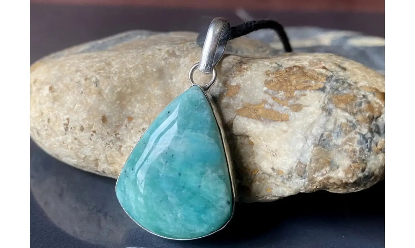 Amazonite & 925 plated Silver pendant