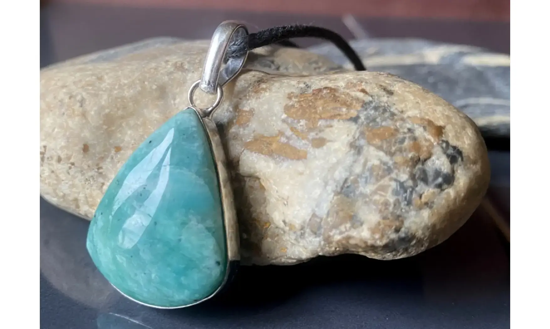 Amazonite & 925 plated Silver pendant