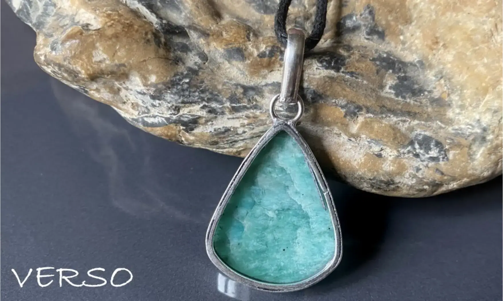 Amazonite & 925 plated Silver pendant