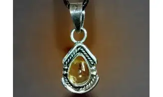 Citrine pierre pendentif & Argent
