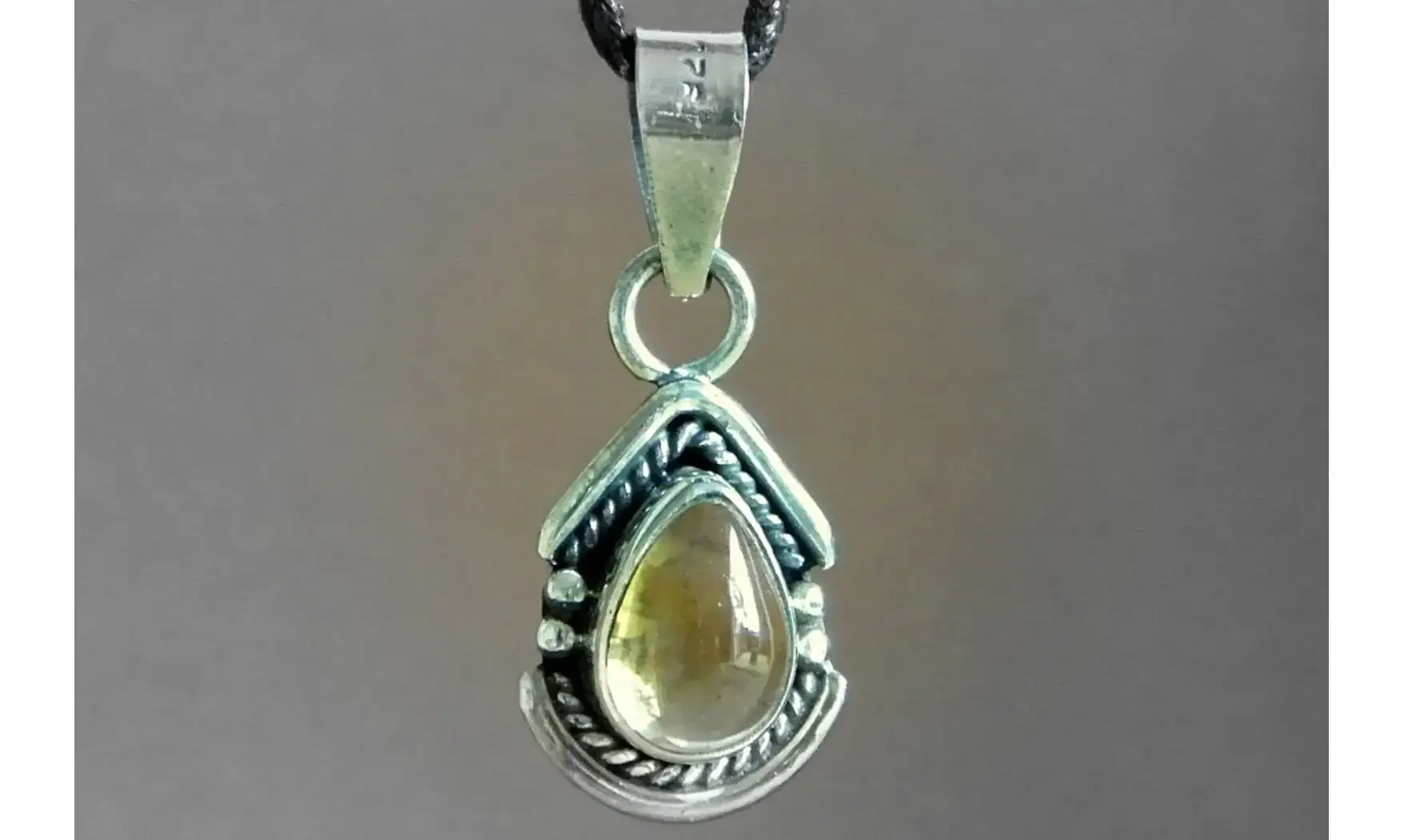 Citrine pierre pendentif & Argent
