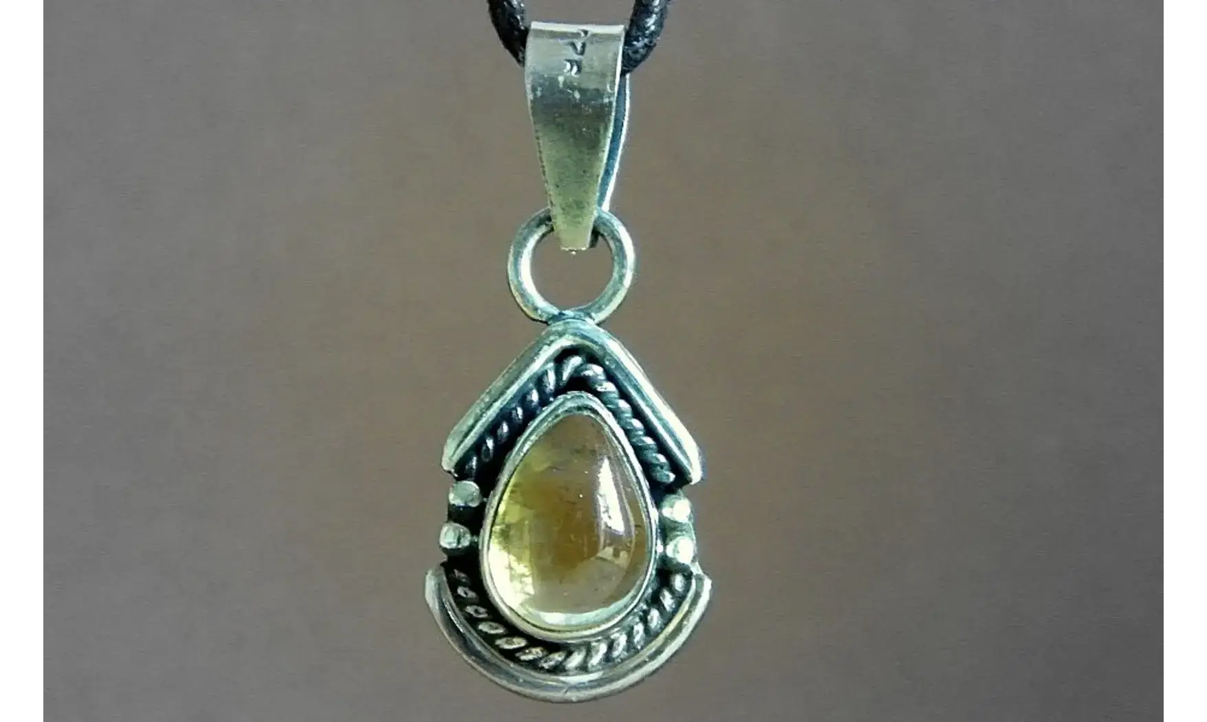 Citrine pierre pendentif & Argent
