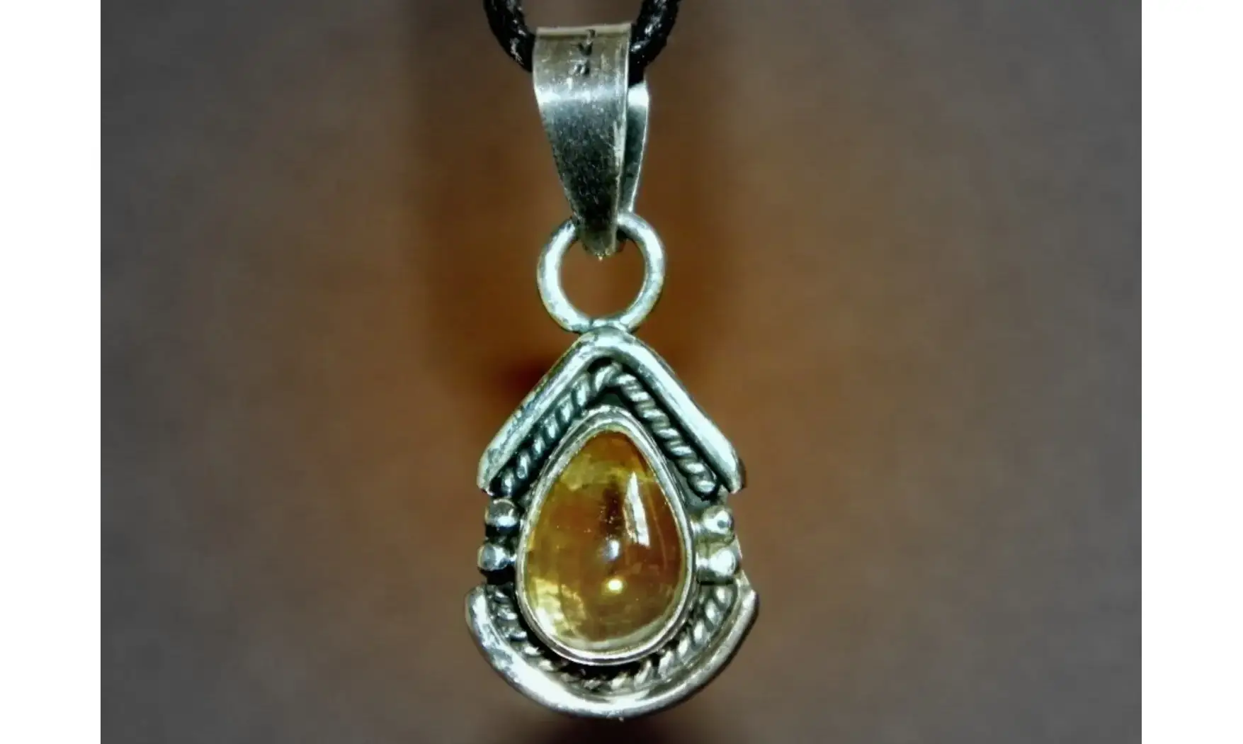 Citrine pierre pendentif & Argent