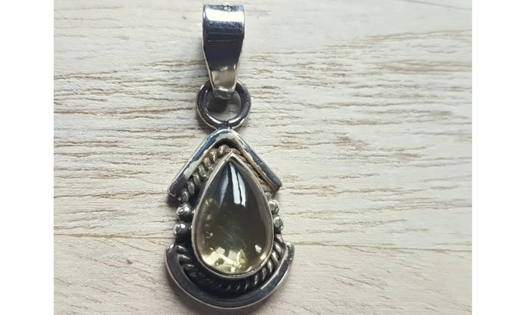 Citrine pierre pendentif & Argent