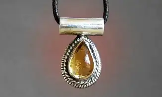 Citrine pierre pendentif & Argent