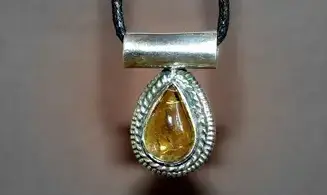 Citrine pierre pendentif & Argent