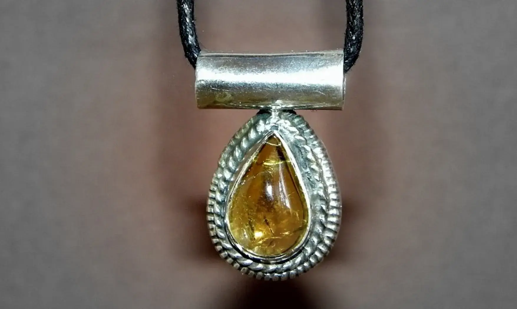 Citrine pierre pendentif & Argent