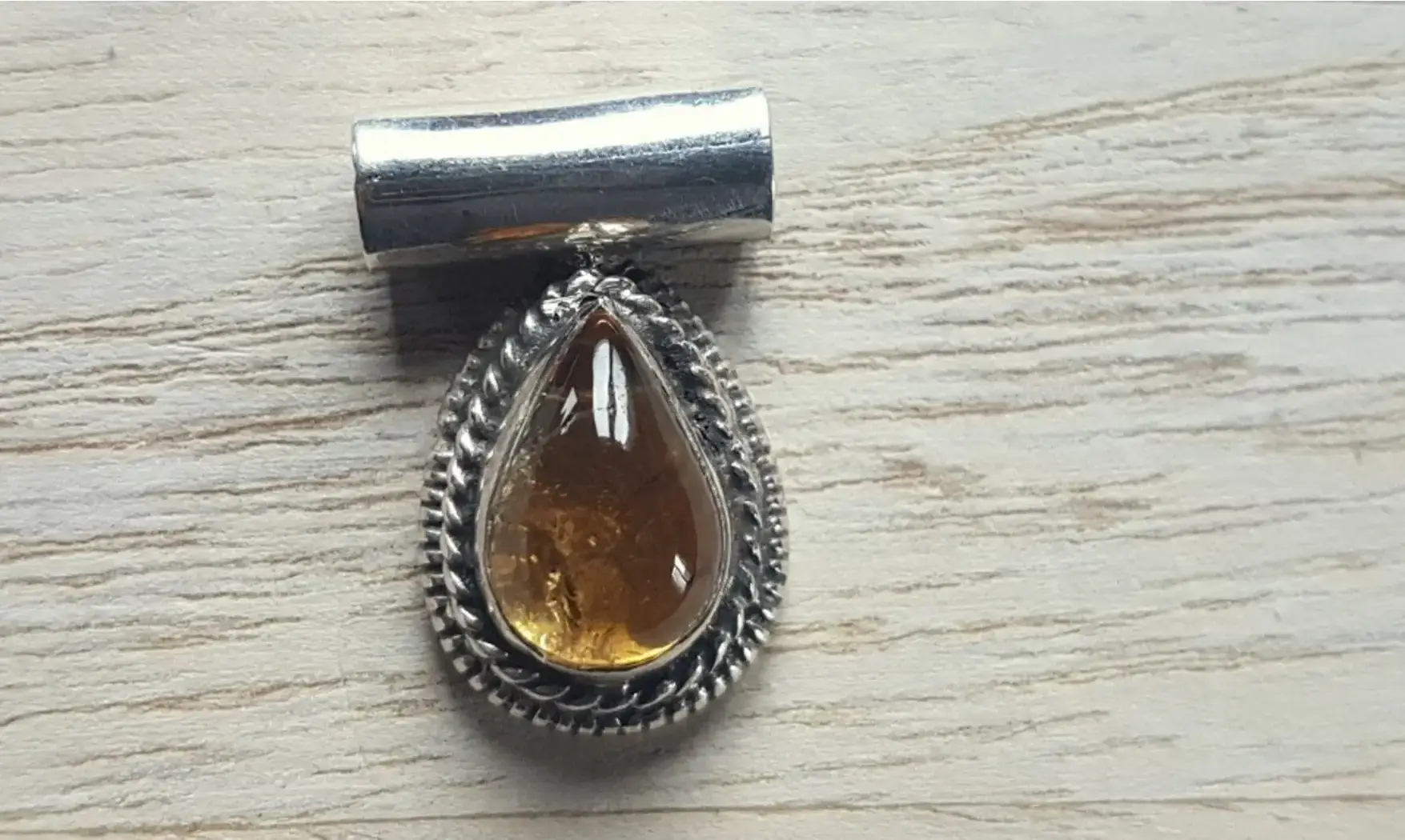 Citrine pierre pendentif & Argent