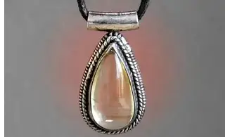 Citrine pierre pendentif & Argent