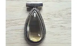 Citrine pierre pendentif & Argent