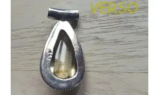 Citrine pierre pendentif & Argent