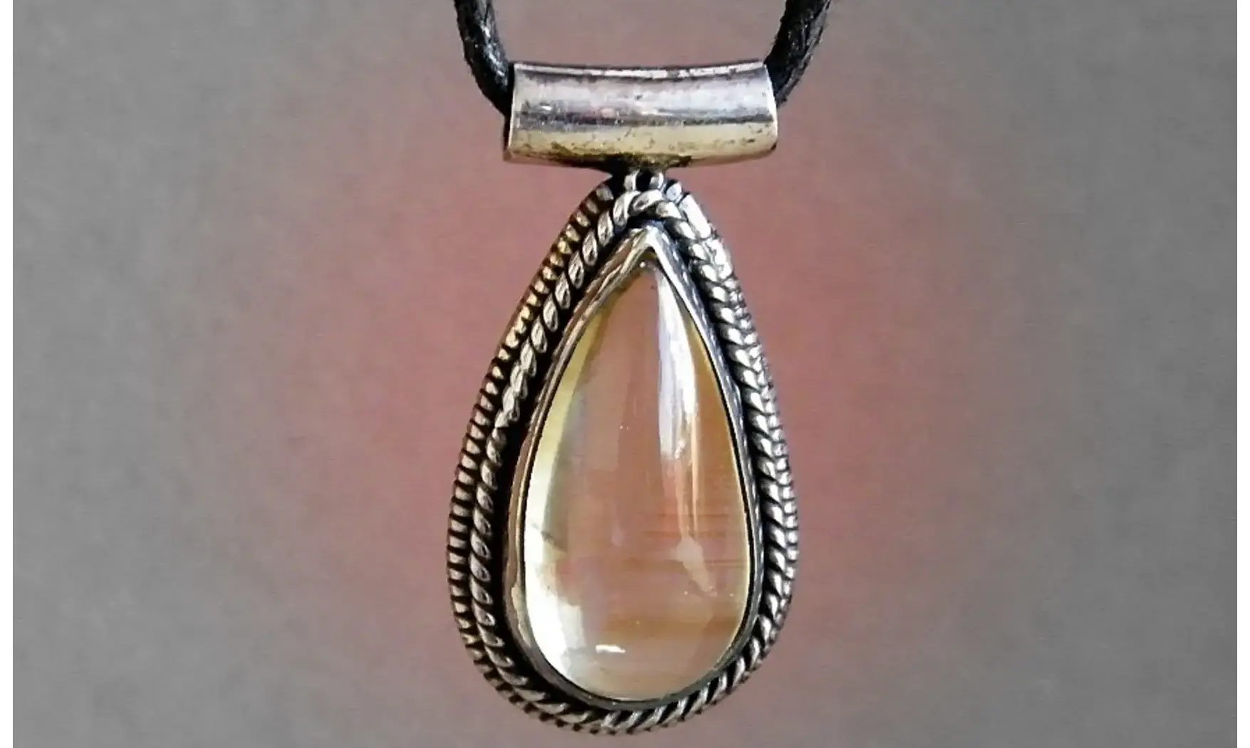 Citrine pierre pendentif & Argent