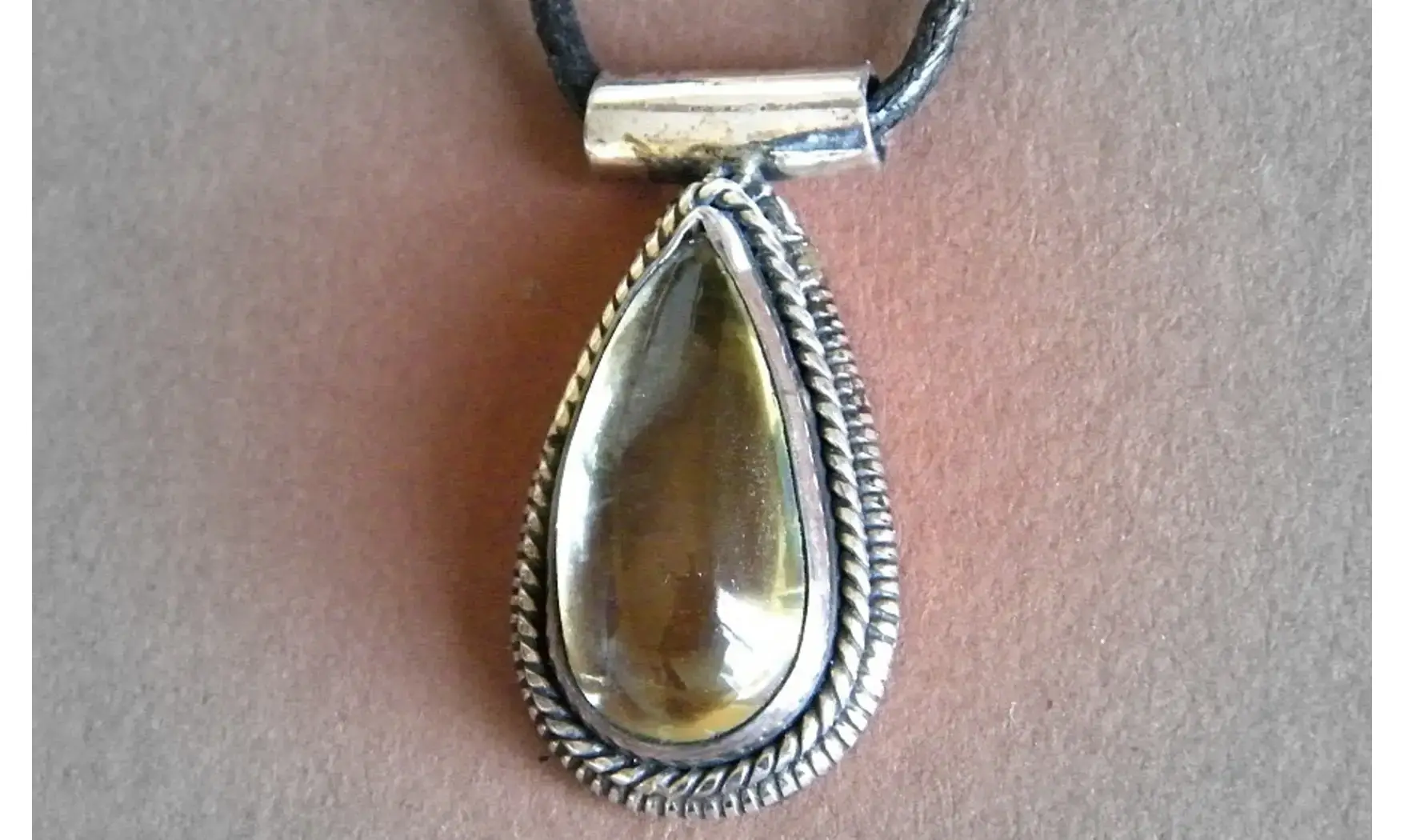 Citrine pierre pendentif & Argent