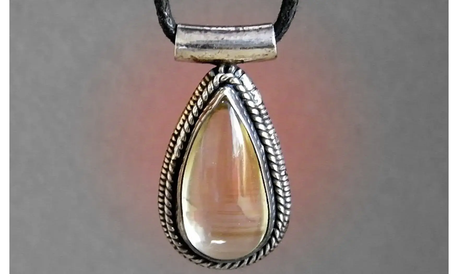 Citrine pierre pendentif & Argent