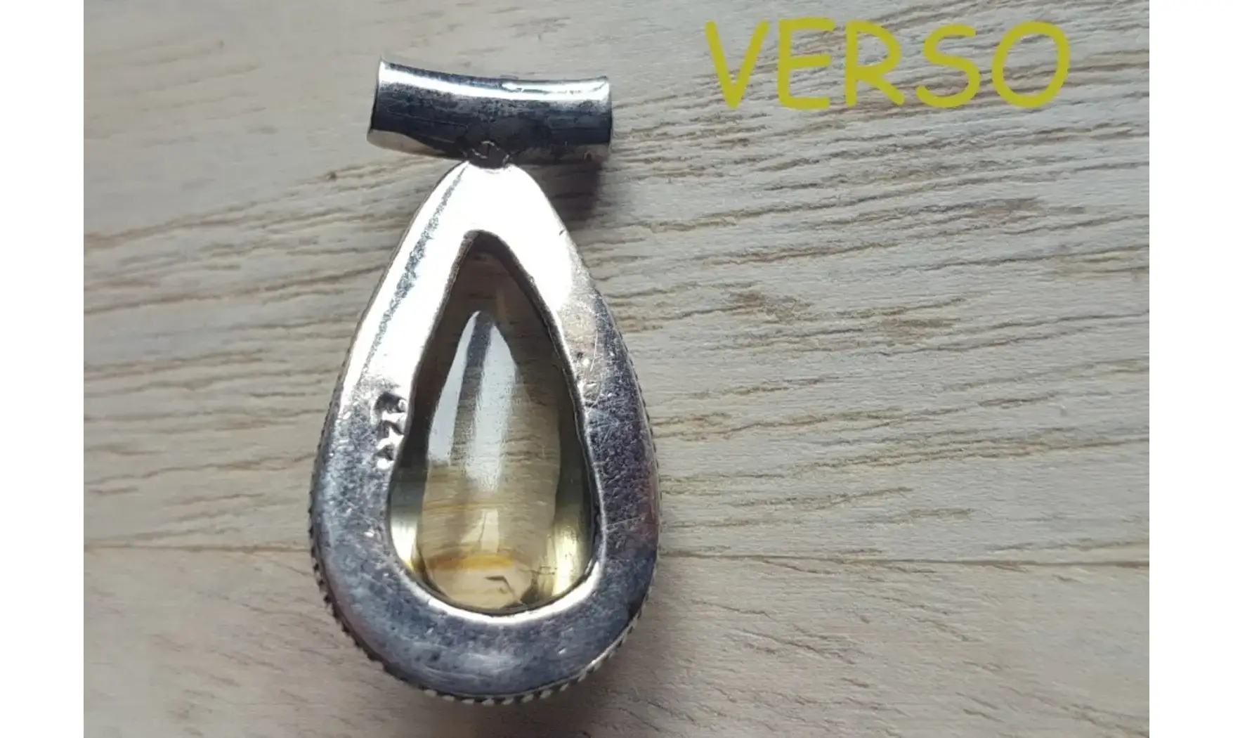 Citrine pierre pendentif & Argent