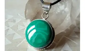 Malachite & 925 Silver plated pendant