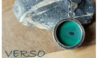 Malachite & 925 Silver plated pendant