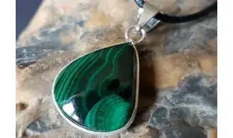 Malachite 1 & 925 Silver plated pendant
