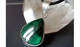 Malachite 1 & 925 Silver plated pendant