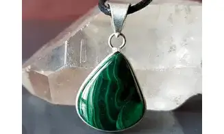 Malachite 1 & 925 Silver plated pendant