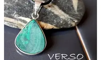 Malachite 1 & 925 Silver plated pendant