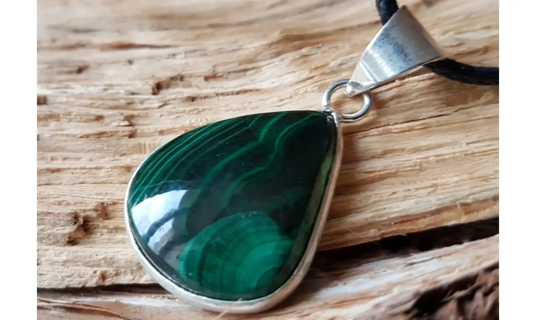Malachite 1 & 925 Silver plated pendant