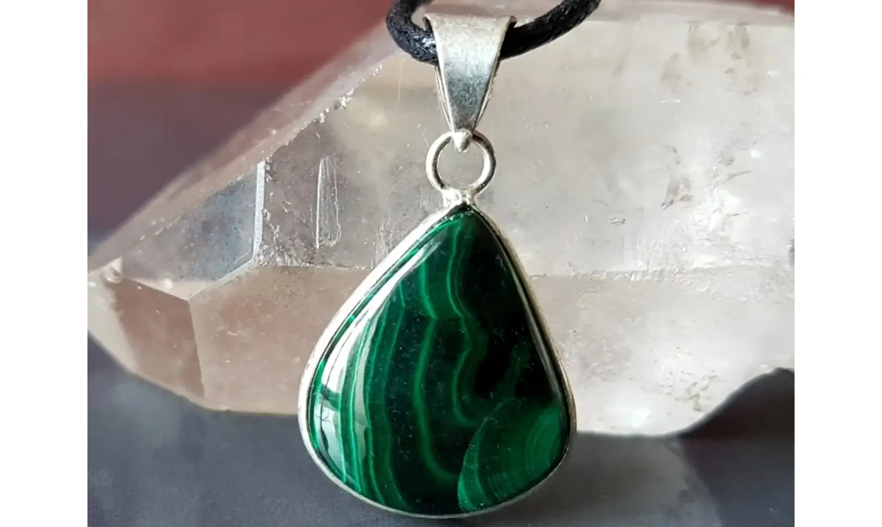 Malachite 1 & 925 Silver plated pendant