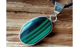 Malachite 2 & 925 Silver plated pendant