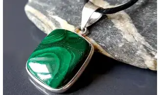 Malachite 3 & 925 Silver plated pendant