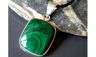 Malachite 3 & 925 Silver plated pendant