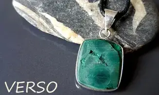 Malachite 3 & 925 Silver plated pendant