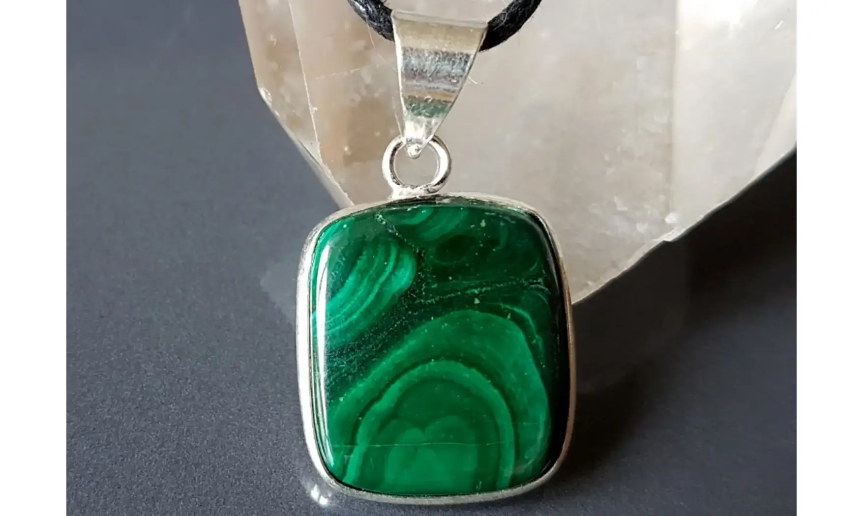 Malachite 3 & 925 Silver plated pendant