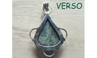 Malachite & 925 Silver plated pendant