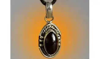 Garnet & 925 Silver plated pendant