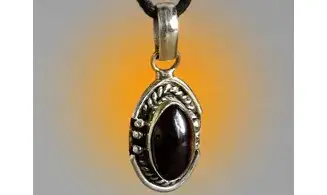 Garnet & 925 Silver plated pendant