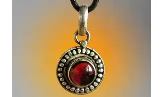 Garnet & 925 Silver plated pendant