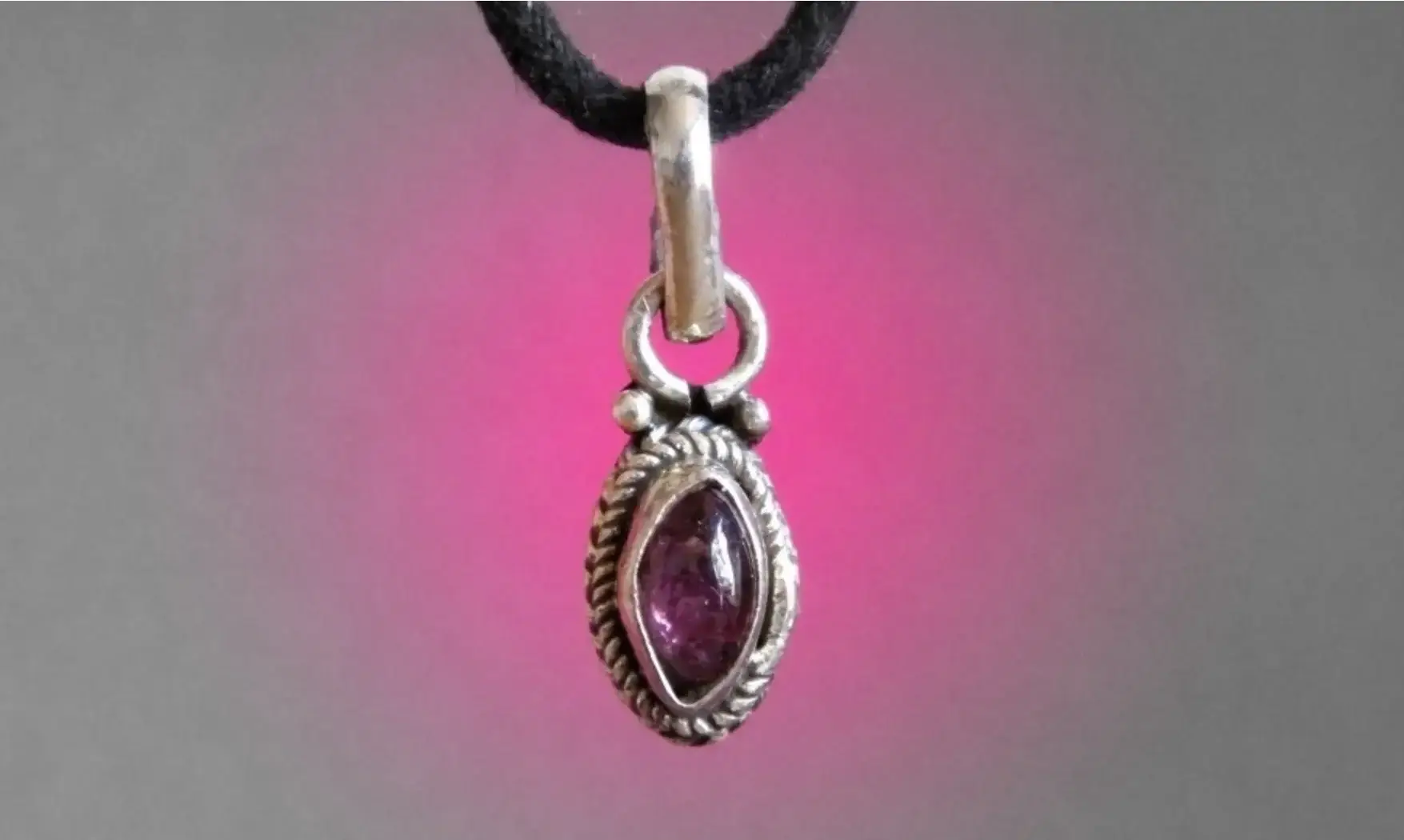 Améthyste pierre pendentif & Argent